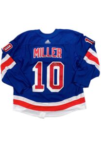 2017-18 J.T. Miller NY Rangers Game-Used & Signed Preseason Jersey