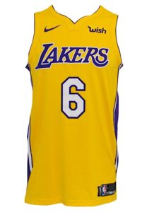 2017-18 Jordan Clarkson Los Angeles Lakers Game-Used Preseason Home Jersey