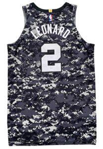 2017-18 Kawhi Leonard San Antonio Spurs Camo City Game-Used Jersey