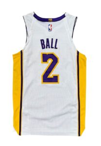 2017-18 Lonzo Ball LA Lakers Game-Used Rookie Jersey