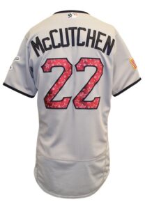 2017 Andrew McCutchen Pittsburgh Pirates “4th Of July Weekend” Multi Home-Run Game-Used Road Jersey