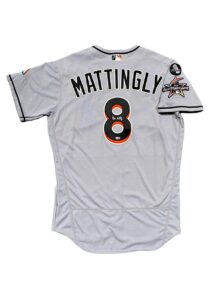 2017 Don Mattingly Miami Marlins Game-Issued & Autographed Road Jersey