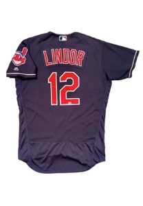 2017 Francisco Lindor Cleveland Indians Game-Used 7 Home Run Jersey