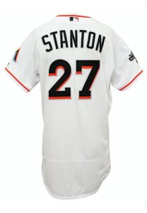 2017 Giancarlo Stanton Miami Marlins Opening Day Game-Used Home Jersey