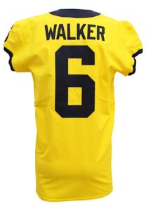 2017 Kareem Walker Michigan Wolverines Game-Used Yellow Jersey