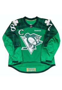 2017 Sidney Crosby Pittsburgh Penguins Game-Used & Autographed St. Patrick’s Day Jersey