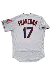 2017 Terry Francona Cleveland Indians Postseason Game-Issued Road Jersey