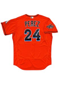 2017 Tony Perez Miami Marlins Game-Issued & Autographed Alternate Jersey