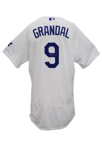 2017 Yasmani Grandal Los Angeles Dodgers Game-Used & Autographed Home Jersey