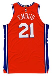 2018-19 Joel Embiid Philadelphia 76ers Game-Used Jersey