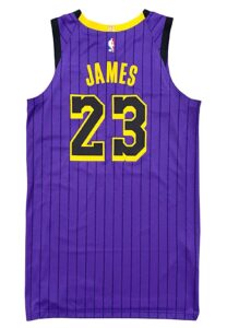 2018-19 LeBron James LA Lakers Game-Used/Game-Issued Lore Series Jersey