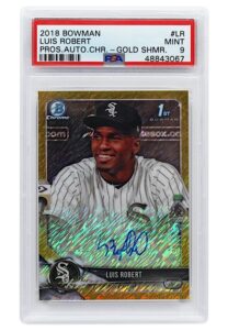 2018 Bowman Luis Robert Prospect Autographs Chrome Gold Shimmer Refractor #LR