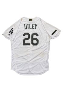 2018 Chase Utley LA Dodgers Game-Used Memorial Day Home Jersey