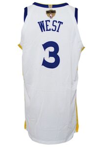 2018 David West Golden State Warriors NBA Finals Game-Used Home Jersey