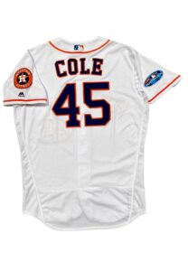 2018 Gerrit Cole Houston Astros Game-Used Postseason Home Jersey