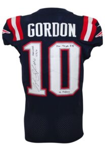 2018 Josh Gordon New England Patriots Game-Used & Autographed Alternate Jersey