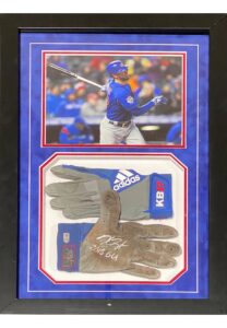 2018 Kris Bryant Chicago Cubs Game-Used & Signed Batting Gloves Framed Display