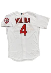 2018 Yadier Molina St. Louis Cardinals Team-Issued & Signed Home Jersey