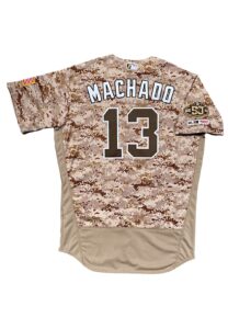 2019 Manny Machado SD Padres Game-Issued Camo Jersey