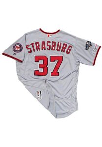 2019 Stephen Strasburg Washington Nationals Game-Used Road Jersey