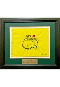 2019 Tiger Woods Autographed Masters Flag Display