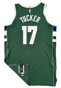 2020-21 PJ Tucker Milwaukee Bucks Game-Used Jersey