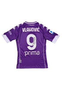 2020 Dusan Vlahovic ACF Fiorentina Match-Used & Signed Jersey