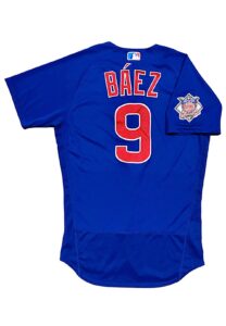 2020 Javier Baez Chicago Cubs Career HR’s 114-116 Game-Used Alternate Jersey