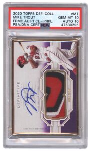 2020 Mike Trout Topps Definitive Collection Framed Autograph Patch #MT