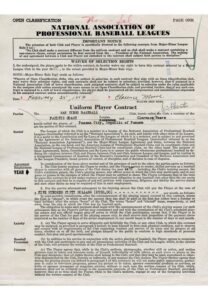 3/1/1957 Ralph Kiner Signed San Diego Baseball Club Winter Ball Contract