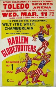 3/11/1958 Harlem Globetrotters Broadside Advertisement Featuring Wilt “The Stilt” Chamberlain