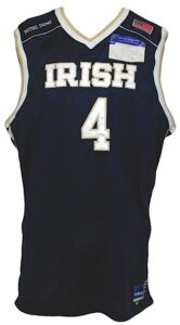 3/16/2002 Ryan Humphrey Notre Dame Fighting Irish Game-Used NCAA Tournament Second Round Road Jersey