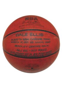 3/19/1991 Dale Ellis Milwaukee Bucks 10,000th Career Point Game Basketball