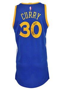 3/24/2015 Stephen Curry Golden State Warriors Game-Used & Autographed Road Jersey