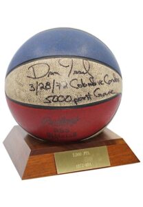 3/28/1972 Dan Issel 5,000th Career Point Scored Actual ABA Game-Used & Autographed Basketball