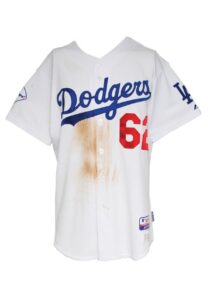 3/29/2008 Blake DeWitt Los Angeles Dodgers Rookie Debut Preseason Game-Used & Autographed Home Jersey