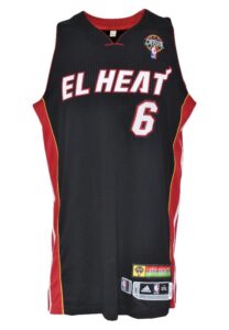 3/4/2012 LeBron James Miami Heat “El Heat” Game-Used Black Alternate Jersey (Photomatch • Championship & MVP Season • Latino Nights • NBA LOA)