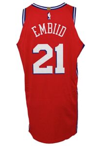 3/8/2018 Joel Embiid Philadelphia 76ers Game-Used Road Jersey