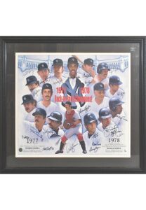 30″ x 34″ Framed 1977-78 New York Yankees Team-Signed “Back-to-Back Champions!” Limited Edition Display