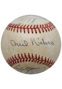 300 Win Pitchers Multi-Signed ONL Baseball