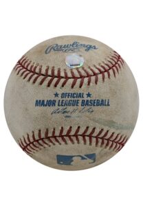 4/11/2003 Randy Johnson Arizona Diamondbacks vs. Milwaukee Brewers Game-Used OML Baseball