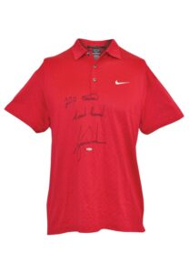 4/11/2010 Tiger Woods The Masters Tournament-Worn & Autographed Round 4 “Signature Sunday Red” Polo