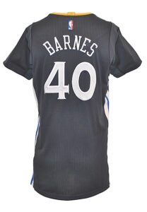 4/11/2015 Harrison Barnes Golden State Warriors Game-Used Slate Alternate Home Jersey