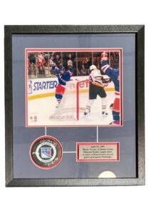 4/18/1999 Wayne Gretzky NY Rangers Single-Signed LE Puck Framed Display