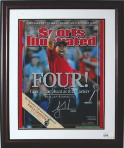 4/18/2005 Tiger Woods Signed “Four” Masters SI Cover Framed 16″ x 20″ Photo