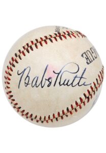 4/22/1935 High-Grade Babe Ruth Single Signed Baseball