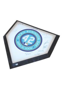 4/23/2008 Boston Red Sox Team Autographed Jackie Robinson Day Game-Used Home Plate