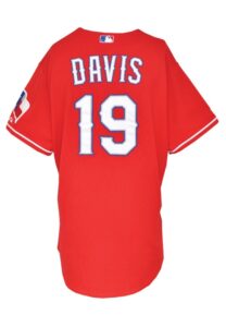 4/23/2011 Chris Davis Texas Rangers Game-Used Red Alternate Jersey