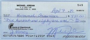 4/7/1989 Michael Jordan Signed Personal Check