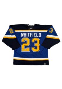 4/9/2006 Trent Whitfield St. Louis Blues Game-Used & Autographed Al MacInnis Night Jersey